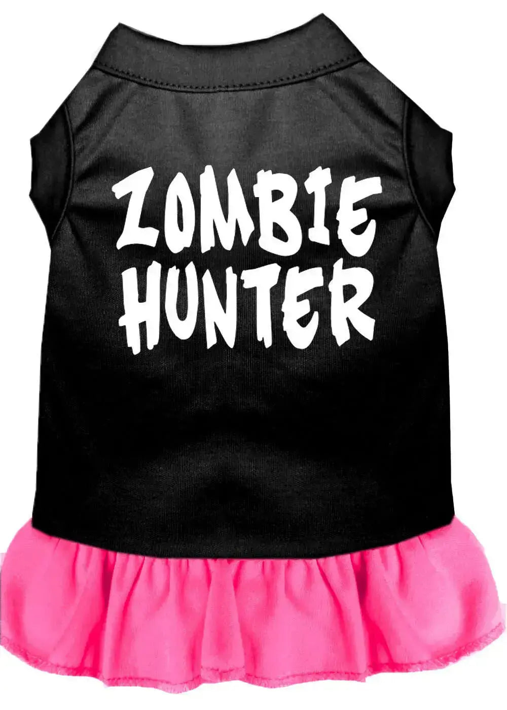 Zombie-Hunter-Screen-Print-Dress-Black-With-Bright-Pink-Xs-GreatEagleInc-320084479