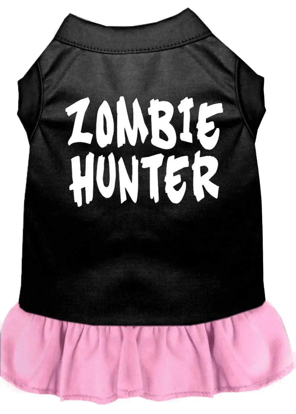 Zombie-Hunter-Screen-Print-Dress-Black-With-Light-Pink-Xxl-GreatEagleInc-320083814