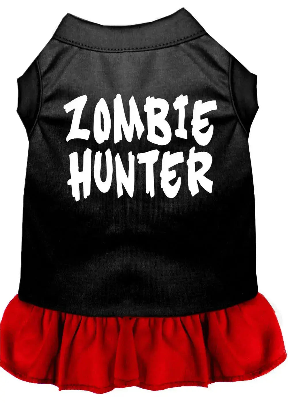 Zombie-Hunter-Screen-Print-Dress-Black-With-Red-Med-GreatEagleInc-320086527