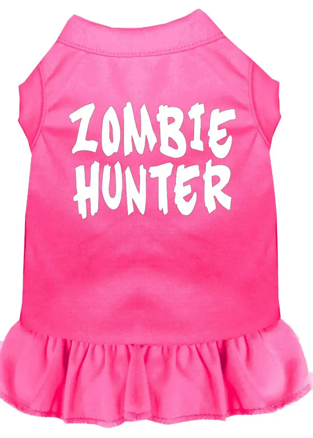 Zombie-Hunter-Screen-Print-Dress-Bright-Pink-Med-GreatEagleInc-320086368
