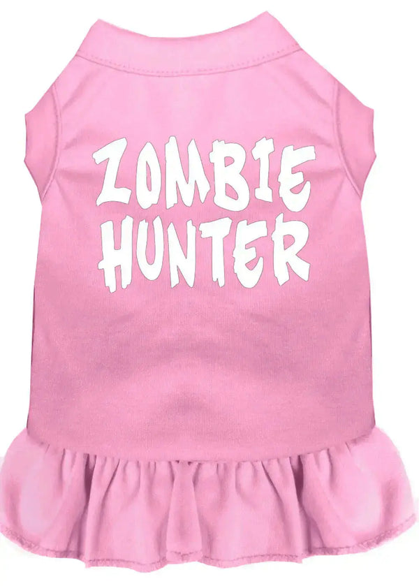 Zombie-Hunter-Screen-Print-Dress-Light-Pink-Lg-GreatEagleInc-318740751