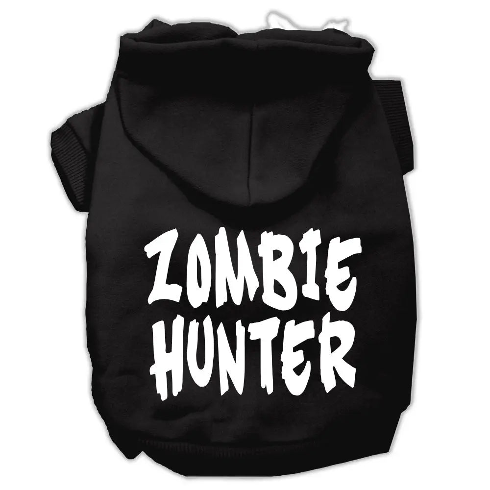 Zombie Hunter Screen Print Pet Hoodies Black Size Xl Default Title
