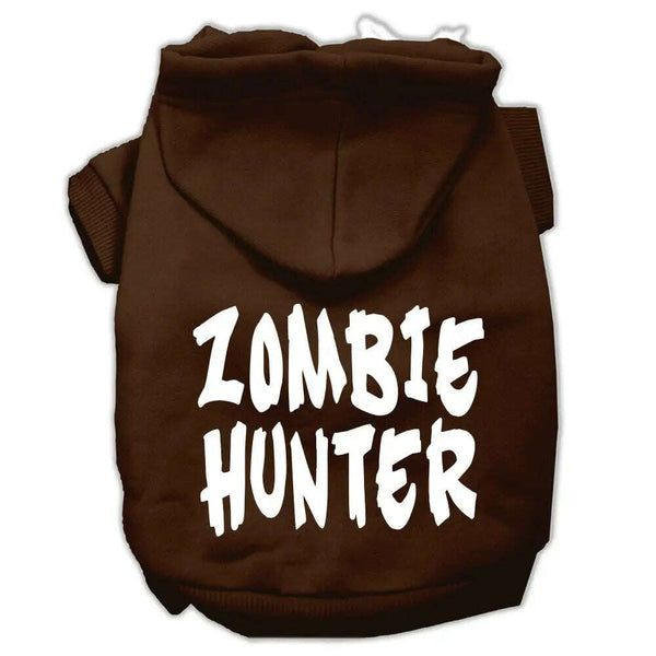 Zombie-Hunter-Screen-Print-Pet-Hoodies-Brown-Size-Xxxl-GreatEagleInc-319871047