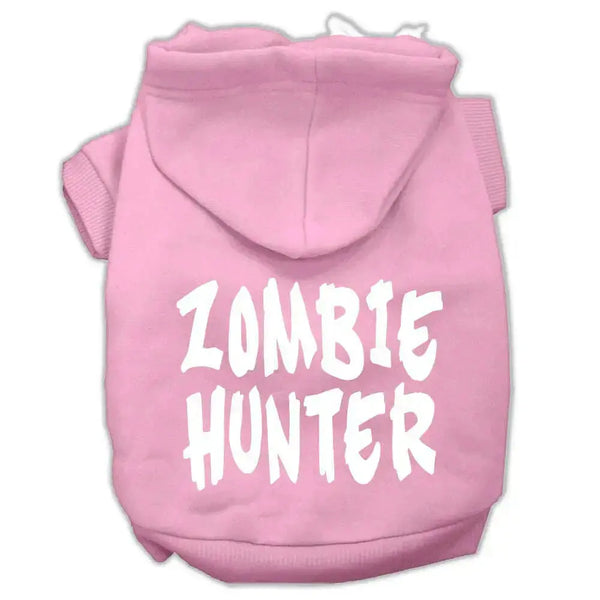 Zombie-Hunter-Screen-Print-Pet-Hoodies-Light-Pink-Size-S-GreatEagleInc-319445998