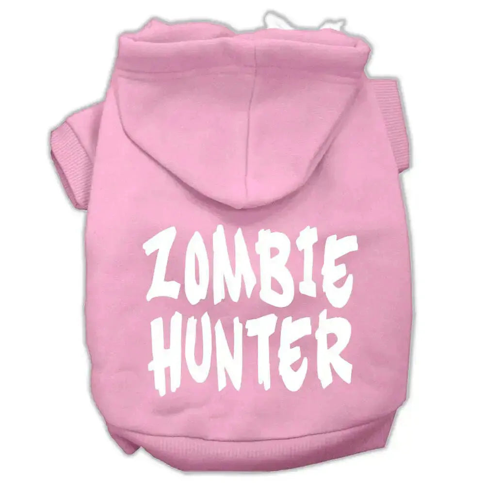 Zombie-Hunter-Screen-Print-Pet-Hoodies-Light-Pink-Size-Xxxl-GreatEagleInc-319870937