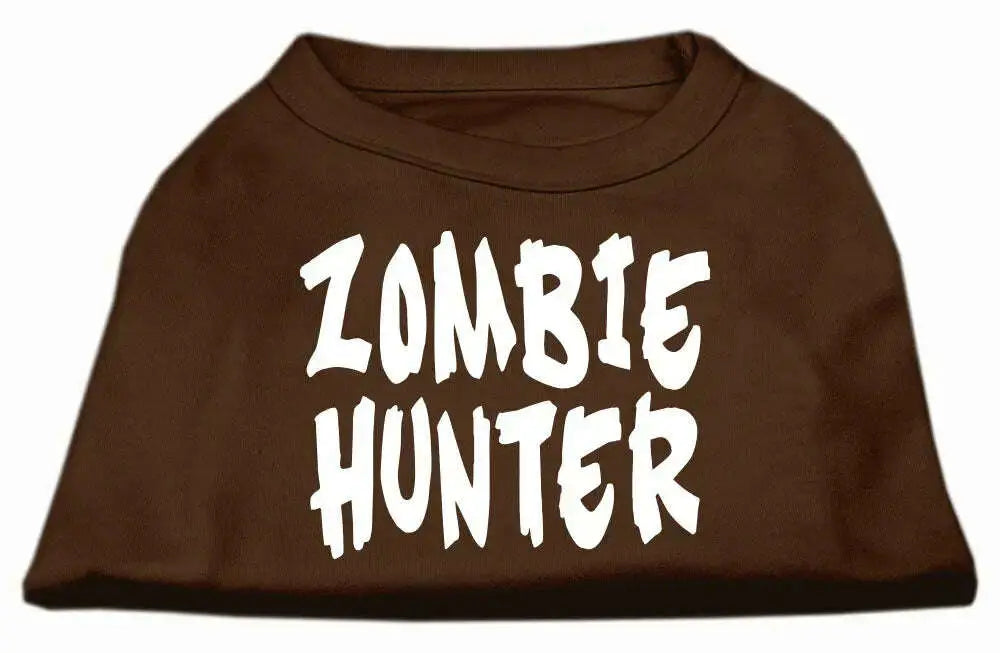 Zombie-Hunter-Screen-Print-Shirt-Brown-Med-GreatEagleInc-319014486