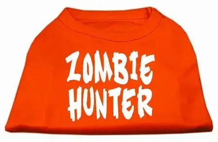 Zombie-Hunter-Screen-Print-Shirt-Orange-Med-GreatEagleInc-319014518