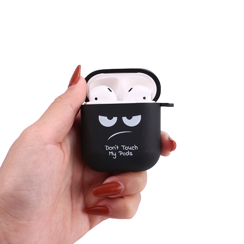Lustige All Black Hülle für Apple iPhone Ladebox AirPods Pro Soft Candy Color Karabiner Cover Zubehör