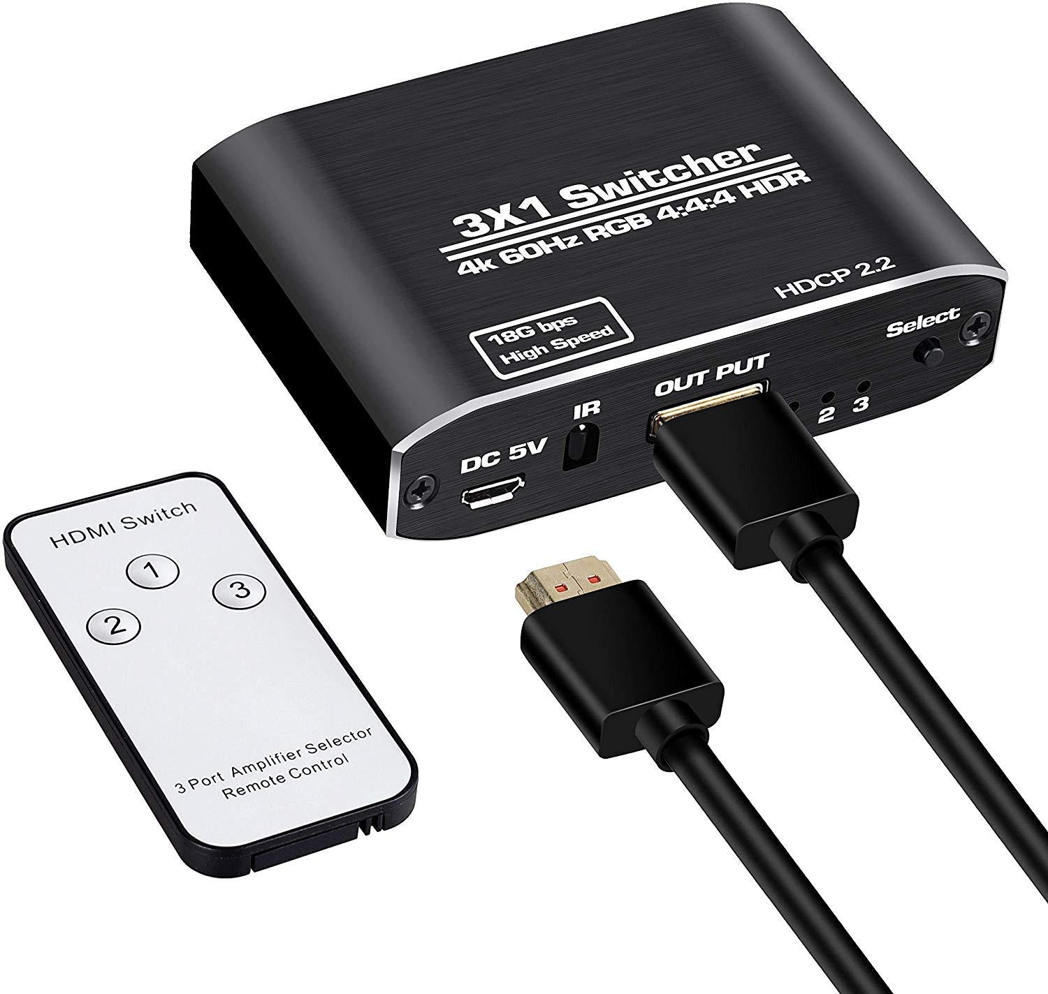 HDMI2.0 Switch 3X1 with RF Remote