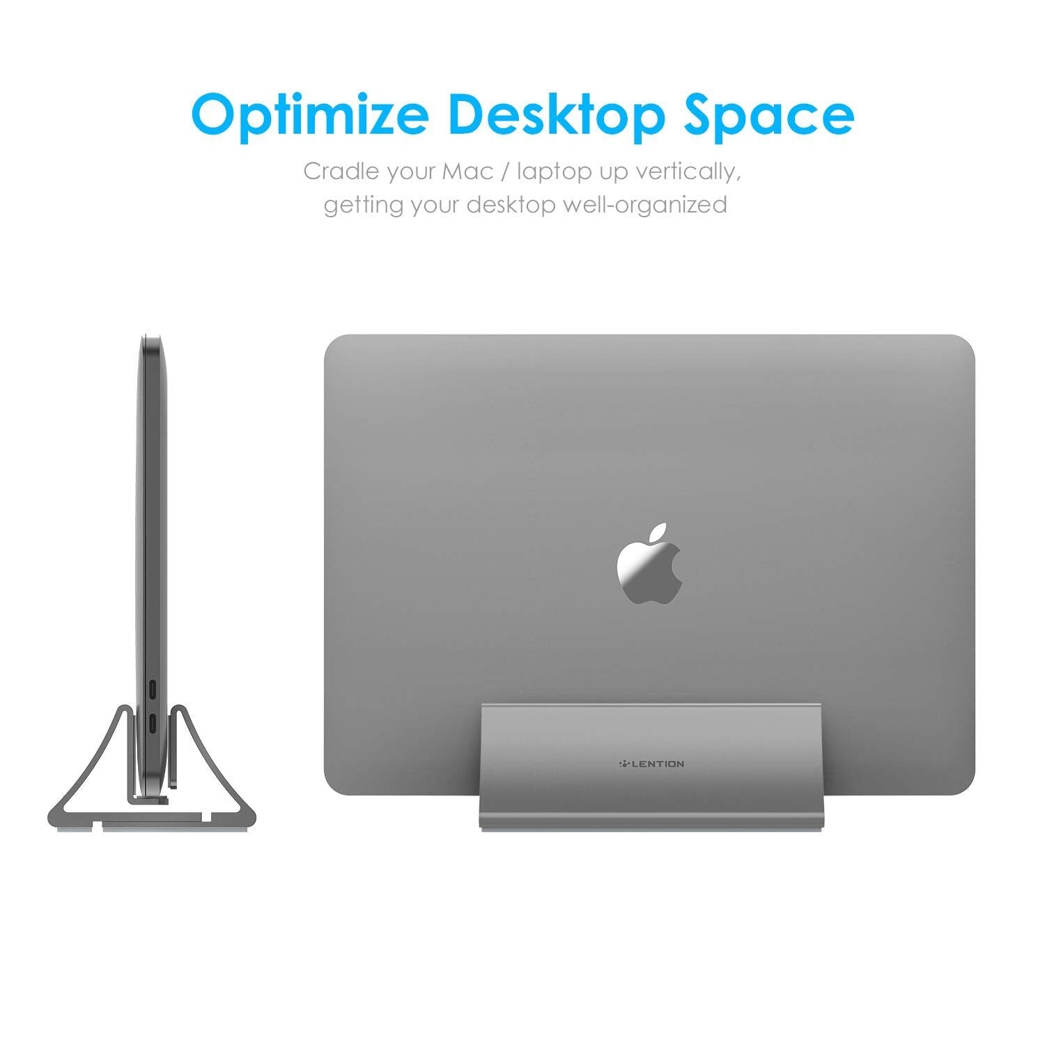 Aluminum Space-Saving Vertical Desktop Stand for MacBook Air/Pro 16 13 15, iPad Pro 12.9,  Chromebook and 11 to 17-inch Laptop GreatEagleInc