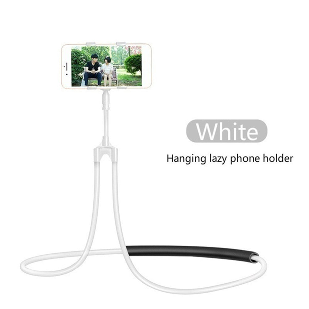 Flexible Mobile Phone Holder Hanging Neck Lazy Holder Bracket Bed 360 Degree Phones Holder Stand For iPhone 11 White