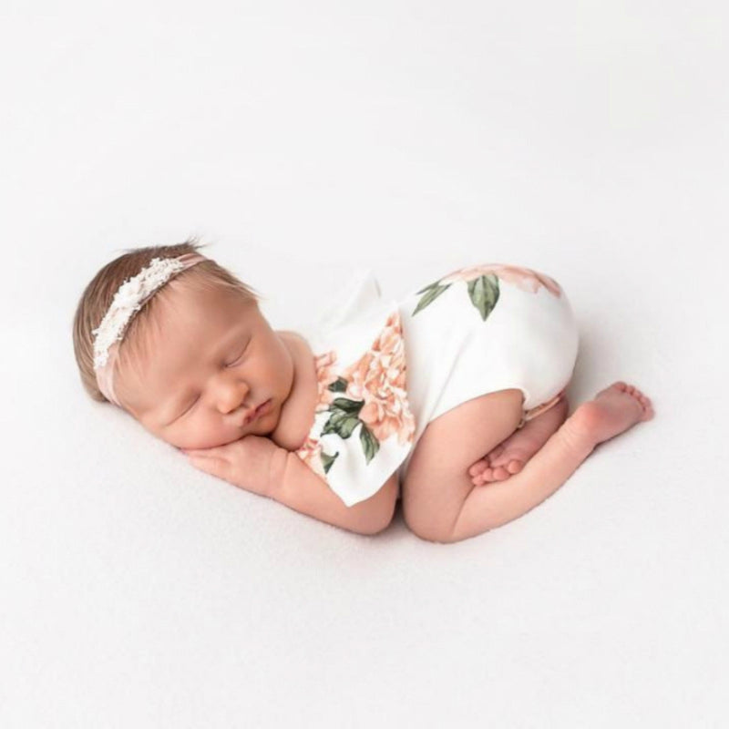 Print Romper Jumpsuit Clothes For Newborn Photography Props Baby Girl Fotografia Photo Shoot Accessories Photoshoot Accessory