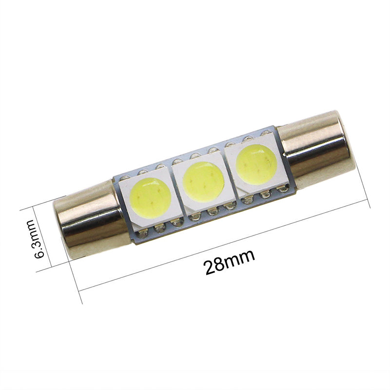 Auto LED T6.3 28/31mm 5050 3 SMD White 12V Car Vehicle Interior Sun Visor Vanity Mirror Lights Makeup Lights lamp