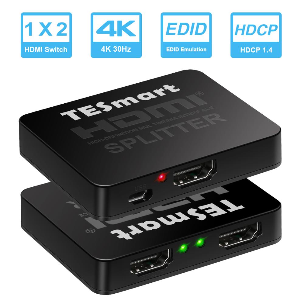 Mini Hdmi Splitter Hdr One To Two 4K 60Hz Compatible Video On-Screen Device Supports 3D Suitable for Tv Box Ps4 Projector
