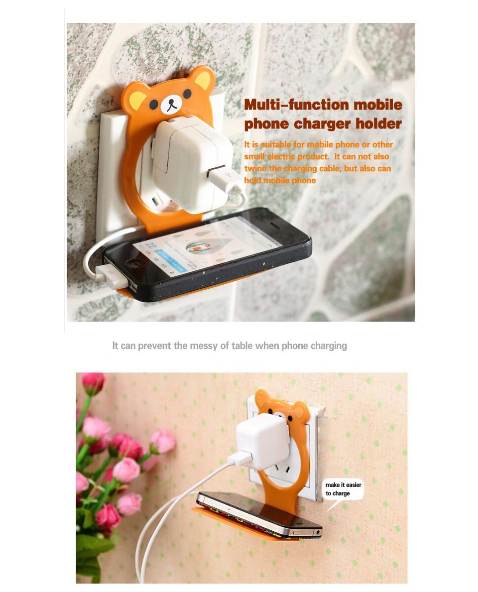 Creative bear mobile phone charger bracket fixed electric charger rack Multi-function mobile phone charger holder