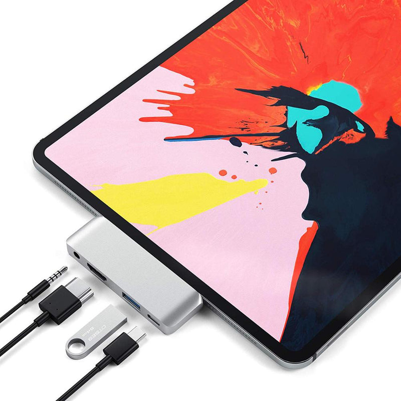 USB Type-C Mobile Pro Hub Adapter with USB-C PD Charging USB 3.0 & 3.5mm Headphone Jack HDMI-compatible For  iPad Pro Tablet
