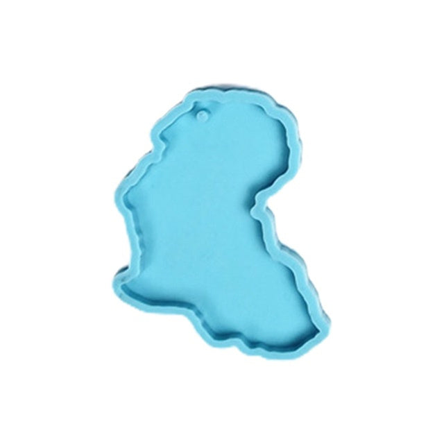 Africa Map Shape Coaster Cup Mat Pad Epoxy Resin Mold Keychain Pendants Silicone Mould DIY Crafts Jewelry Casting Tool B