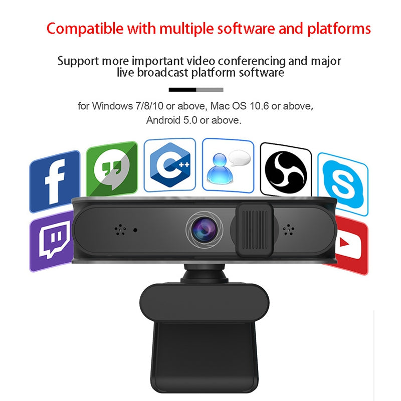 HD AF Computer Video Computer Camera for Meeting Family Video Friend Chat 5 Million Auto Focus Support 720P1080P