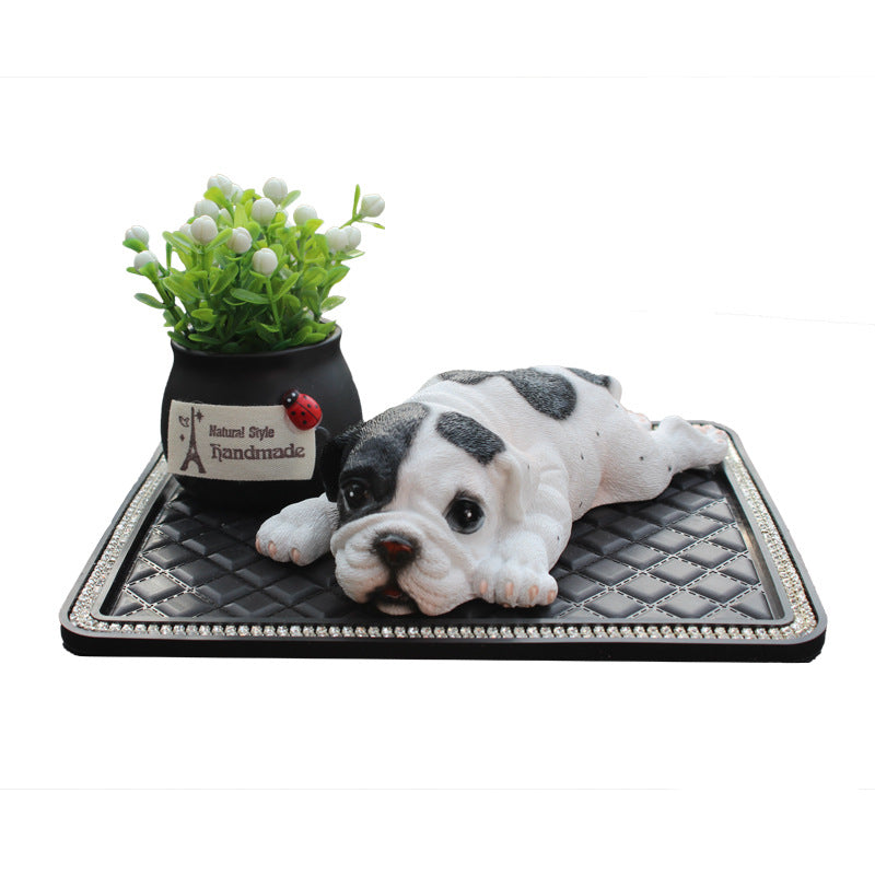 Car Decoration Cute Simulation Bulldog Model Car Center Console Decoration Car Interior Decoration Accessories