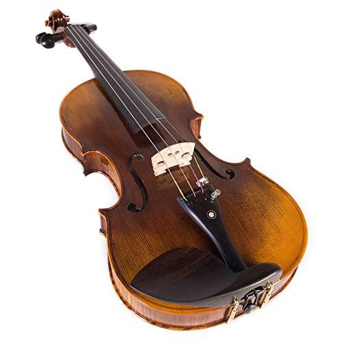 Cecilio CVN-600 Hand Oil Rub Highly Flamed 1-Piece Back Solidwood Violin with D'Addario Prelude Strings, Size 4/4 (Full Size) Cecilio