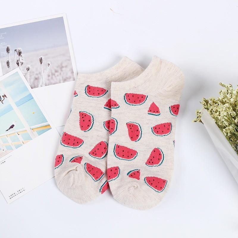 Colorful fruit Invisible Short Woman Sweat summer comfortable cotton girl women's boat socks ankle low female 1pair=2pcs ws194 GreatEagleInc