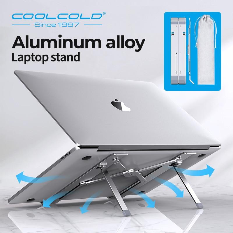 COOLCOLD Laptop Stand Height Adjustable Aluminum Laptop Riser Holder Portable Ergonomic Notebook to 17 inch for MacBook Air Pro GreatEagleInc