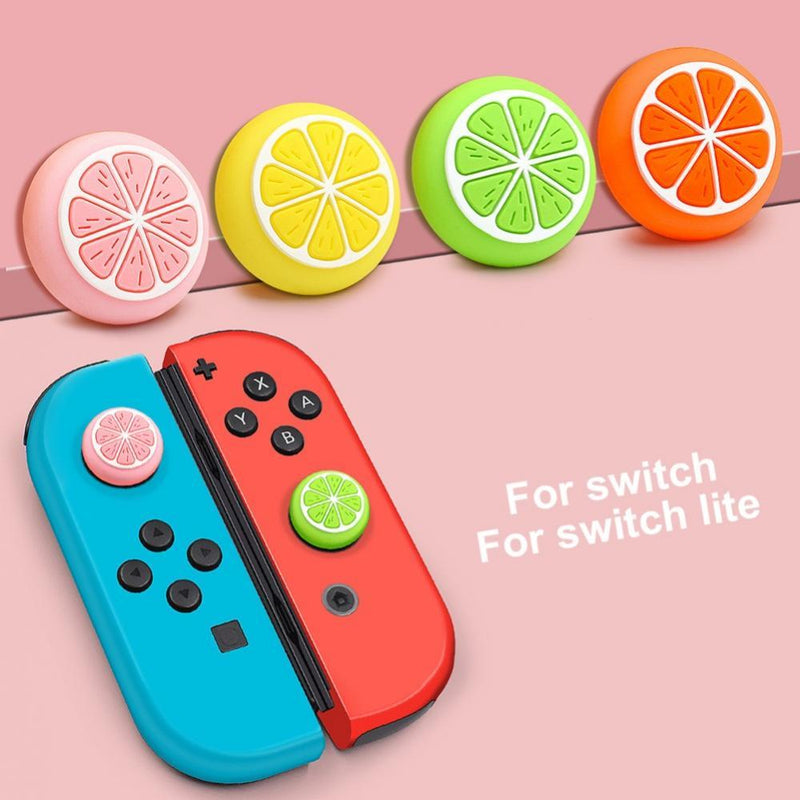 For nintendo switch joystick controller covers lemon colorful analog thumb grip cases joy con caps NS