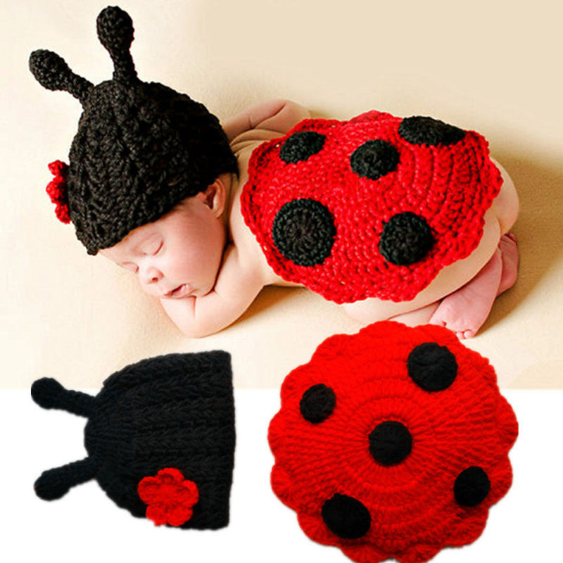 Newborn Photography Props Costume Cartoon Knit Hat Pant Set Baby born Photo Shoot Accessories for 0-6Months Baby
