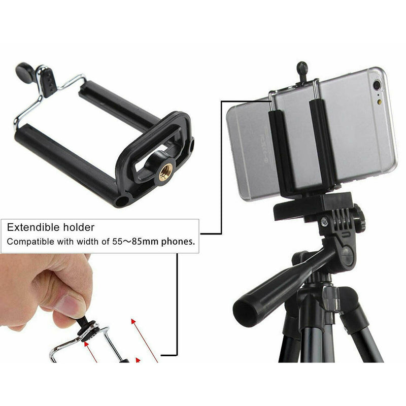 Cell Phone Camera Travel Tripod Stand Holder Lightweight Portable Desktop Portable Pouch Standard Screw for iPhone Android Phone