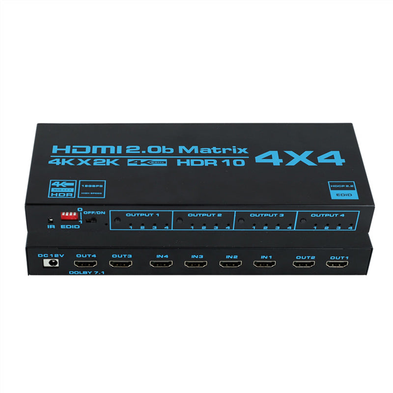 4x4 HDMI-kompatibler Matrix-Switch-Splitter mit SPDIF &amp; L/R 3,5 mm HDR HDMI-kompatibler Switch 4x2 unterstützt HDCP 2.2 ARC 3D 4K@60Hz