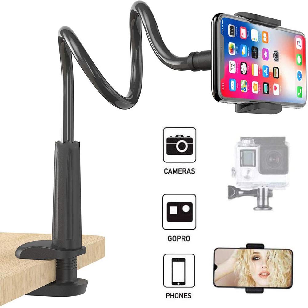 Webcam Stand Holder Enhanced Desk Jaw Camera Clamp Bracket With Flexible Gooseneck Camera Stand for Logitech Webcam