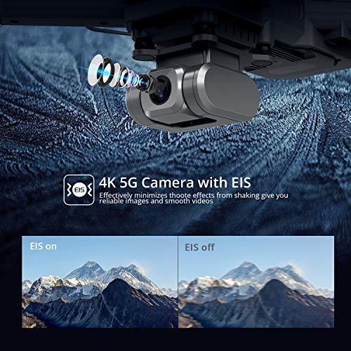 DEERC D15 GPS Drone with 4K UHD EIS Camera, Anti-Shake, 5G FPV Live Video, 130° Wide Angle, 90 Adjustable, Brushless Motor, Auto Return Home, Follow Me, Tap-Fly, Optical Flow, Quadcopter for Adults DEERC