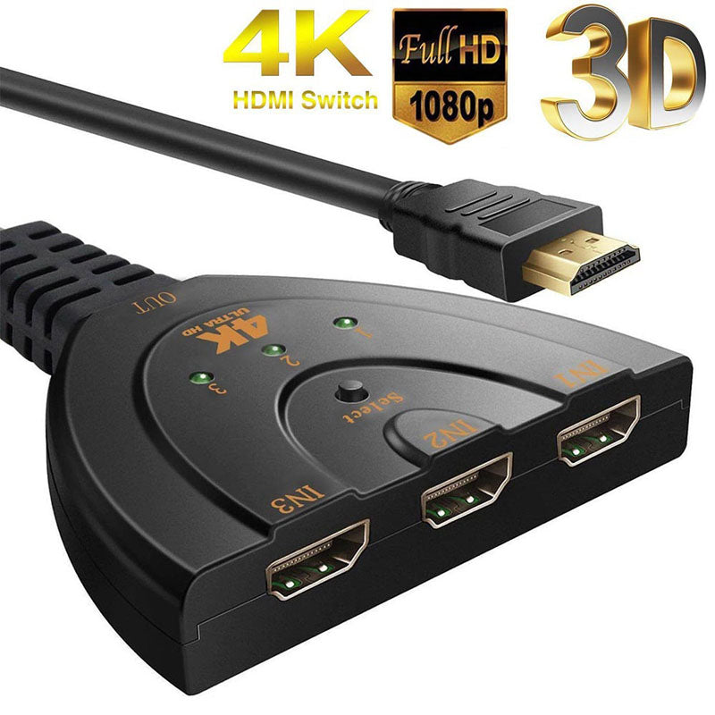 4K 3 in 1 out HDMI-compatible Splitter Switcher 3 Port Switch 3D Full HD HDTV PC Xbox PS3 Hub Box 4K*2K
