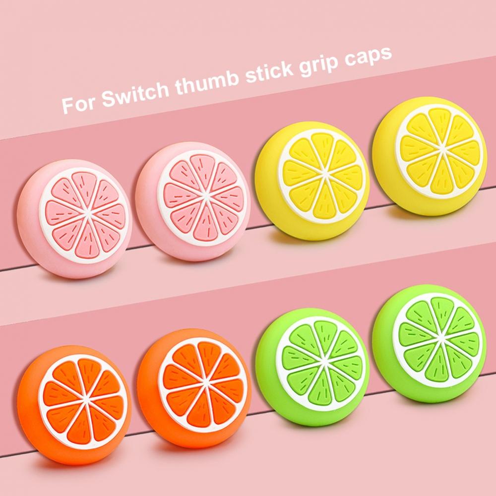 For nintendo switch joystick controller covers lemon colorful analog thumb grip cases joy con caps NS