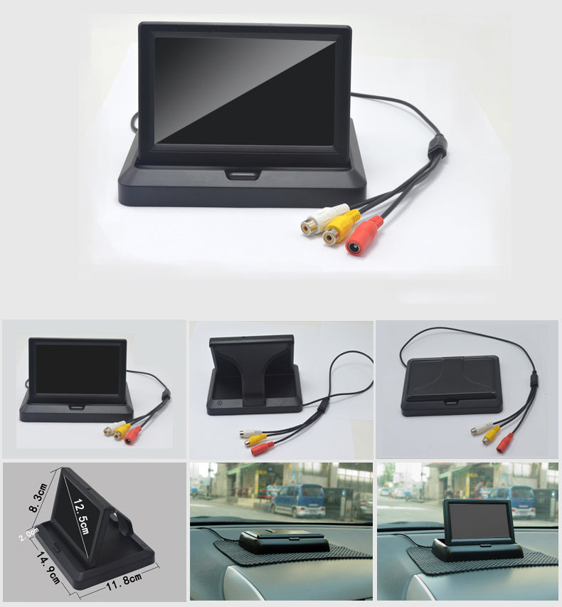 Folding Car Display Device Visible Reversing Image High Definition Display Surveillance Camera Video Equipment Display