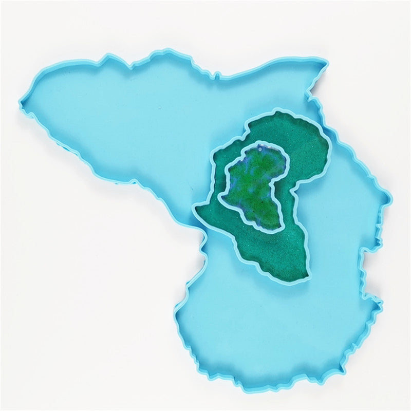 Africa Map Shape Coaster Cup Mat Pad Epoxy Resin Mold Keychain Pendants Silicone Mould DIY Crafts Jewelry Casting Tool