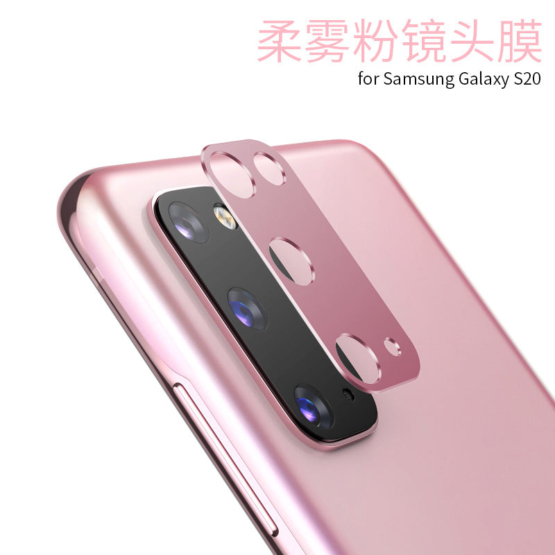 Protection Cap Alloy Mobile Phones Camera Lens Screen Protective Film Metal Protector For S20/S20 Plus/S20 Ultra Smudge-free S20 Pink