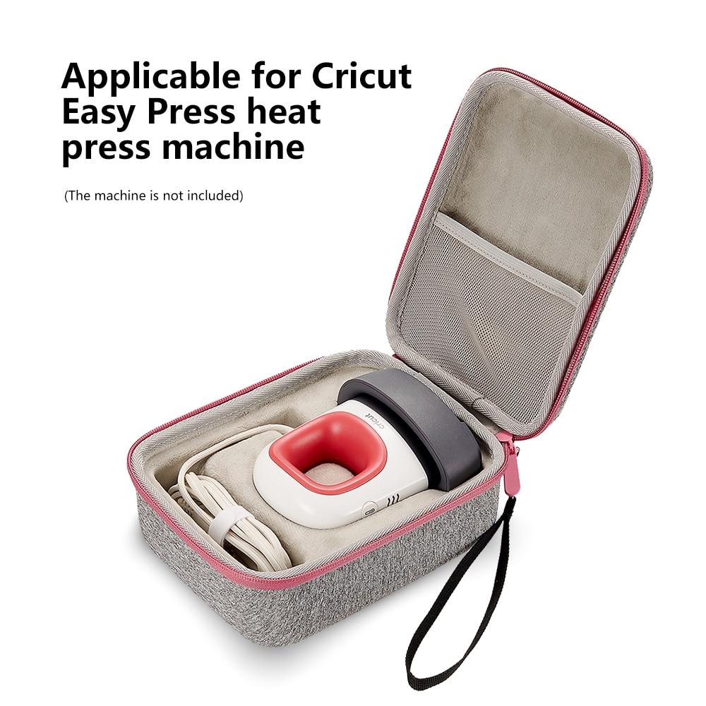 EVA Storage Bag for Cricut Easy Press Portable Heat Press Machine Waterproof Shockproof Storage Case Fashion Grey+Pink (Gray) GreatEagleInc