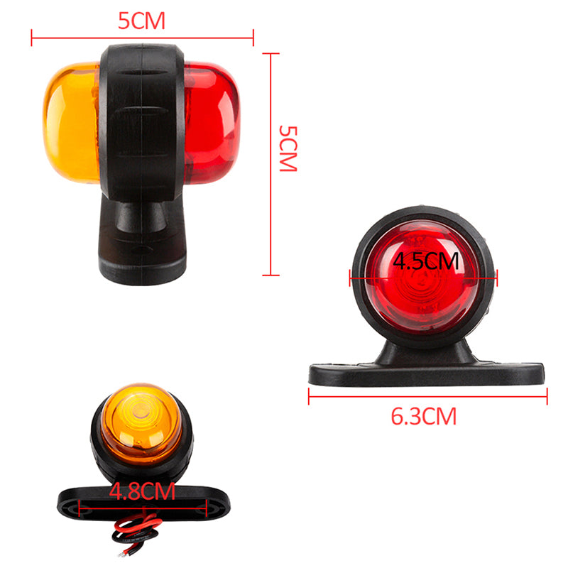 Car Truck Trailer LED Side Marker Light Red YellowTurn Signal Clearance Light Indicator Lamp For Lorry Caravans 12-24V