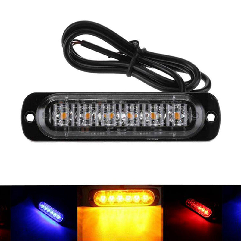 1set DC 12V-24V 18W Yellow 113*28.2*9.6mm 6LED Car Truck Warn Safety Urgent Always Bright Light Lamp Auto LED Light Accessories