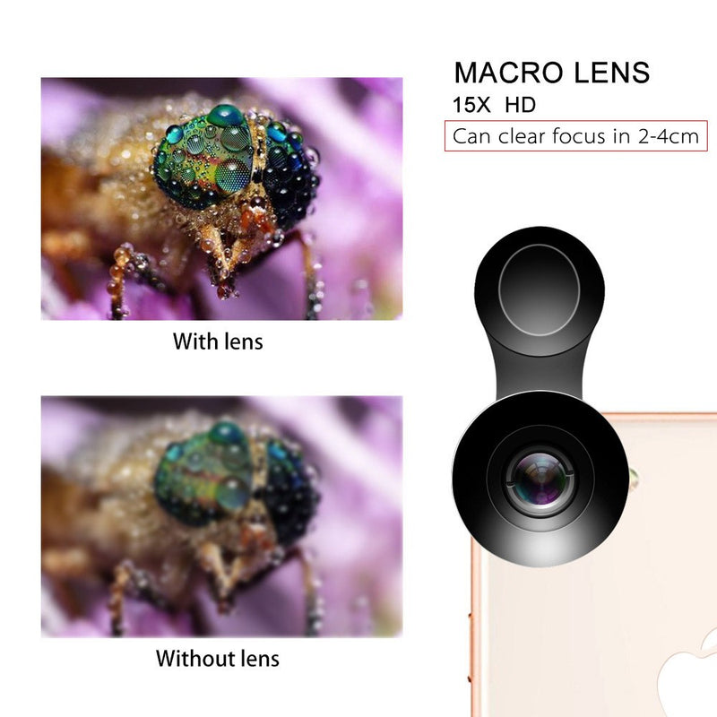 Flower Bud 5K HD Phone Lens Wide Angle Macro Lens No Distortion 0.45X Professional 2 in 1 Camera for Smartphone iPhone Mobile