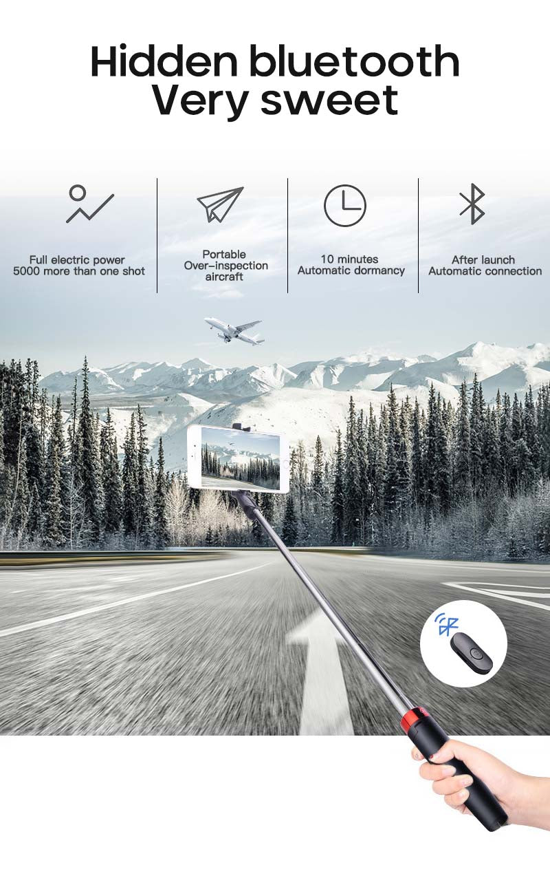 All In 1 Wireless Bluetooth Selfie Stick Portable Selfie Stick Tripod With Bluetooth Remote Camera Self-Timer Artifact Rod