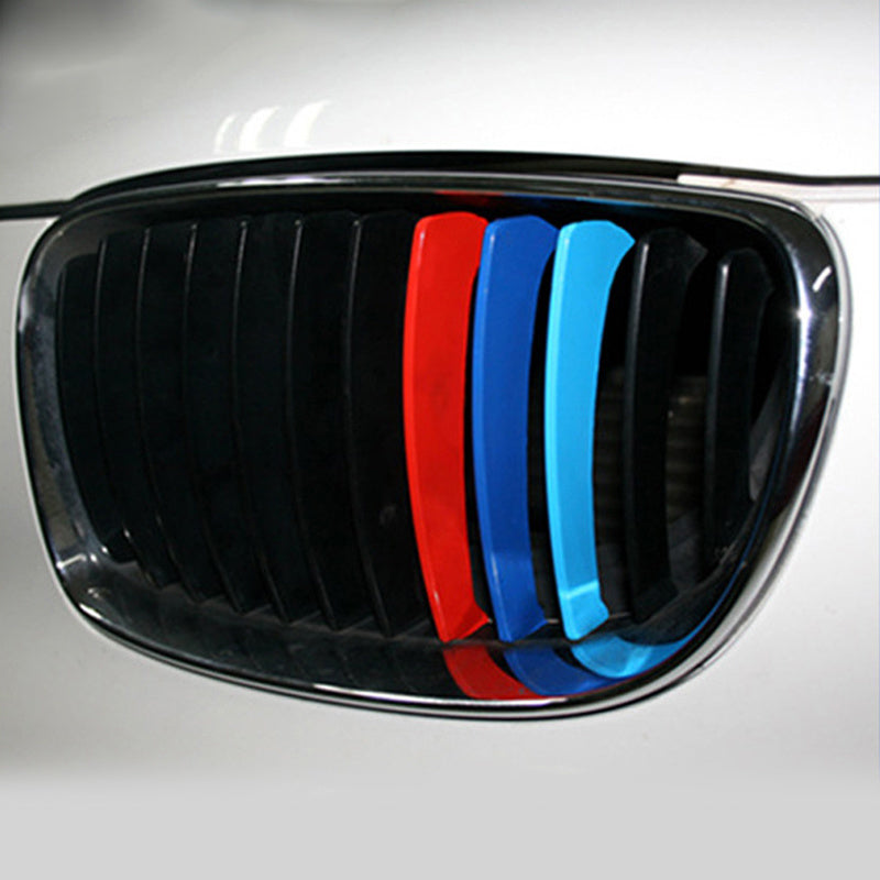 3PCS Kidney Grille Sticker Sport Stripe 3 Colors Glue Stickers Kids Cartoon Posters For BMW M3 M5 M6 E46 Car Stickers For BMW