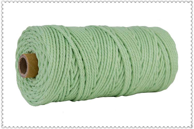 4mm With Film Cotton Cord Colorful Rope Beige Twisted Craft String DIY Wedding Home Textile Decorative supply 100meters