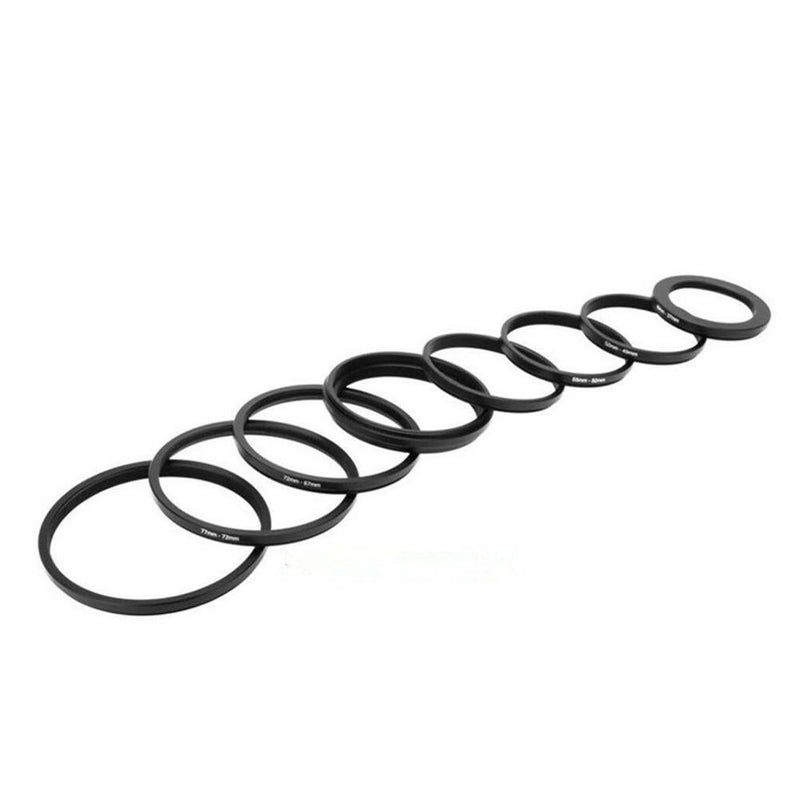 7PCS Lens Adapter Filter Set Metal Step Up Rings 49-52-55-58-62-67-72-77mm Adapte 49-77mm Lens ring A1M5 Universal Aluminum U0Q1