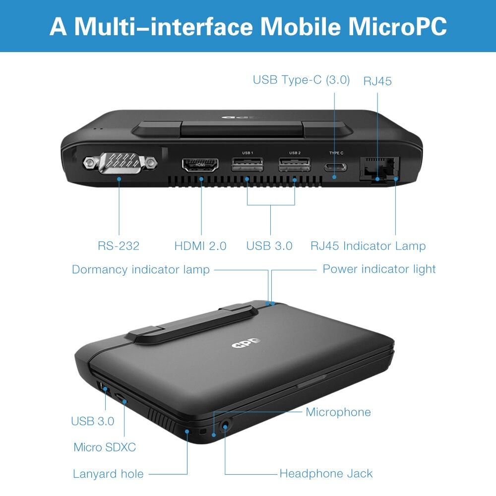 GPD MicroPC Micro PC 6 Inch Intel Celeron N4100 Windows 10 Pro 8GB RAM 128GB ROM Pocket laptop Mini PC Computer Notebook GreatEagleInc