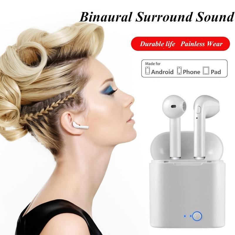I7s TWS Bluetooth earphone Wireless headphones Sports headphones With microphone Bluetooth headset for iPhone Samsung Huawei LG GreatEagleInc