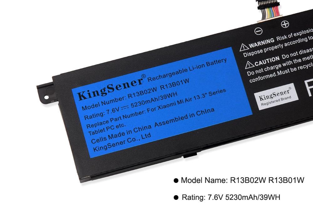 Kingsener 7.6V 5230mAh New R13B01W R13B02W Laptop Battery For Xiaomi Mi Air 13.3