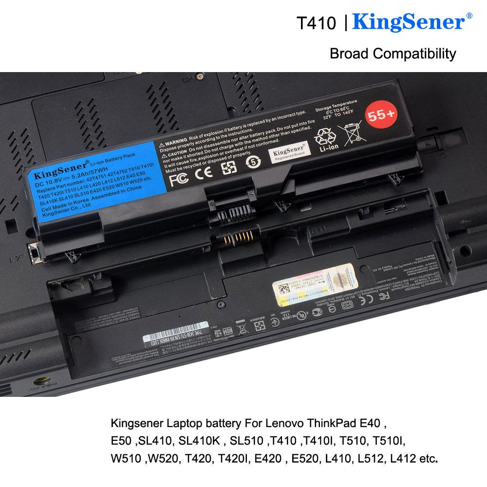 KingSener Laptop battery for ThinkPad L512 L412 L520 E425 E520 E525 W520 T410 T420 T510 T520 42T4751 42T4752 42T4885 42T4886 55+ GreatEagleInc