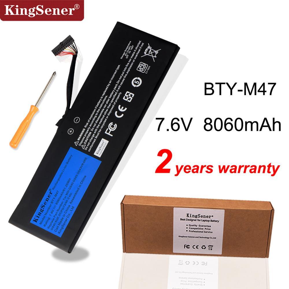 KingSener New BTY-M47 Laptop Battery for MSI GS40 GS43 GS43VR 6RE GS40 6QE 2ICP5/73/95-2 MS-14A3 MS-14A1 7.6V 8060mAh/61.25WH GreatEagleInc